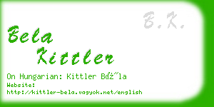 bela kittler business card